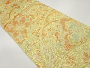 佐賀錦曲線に花々・蜀江模様織出し袋帯